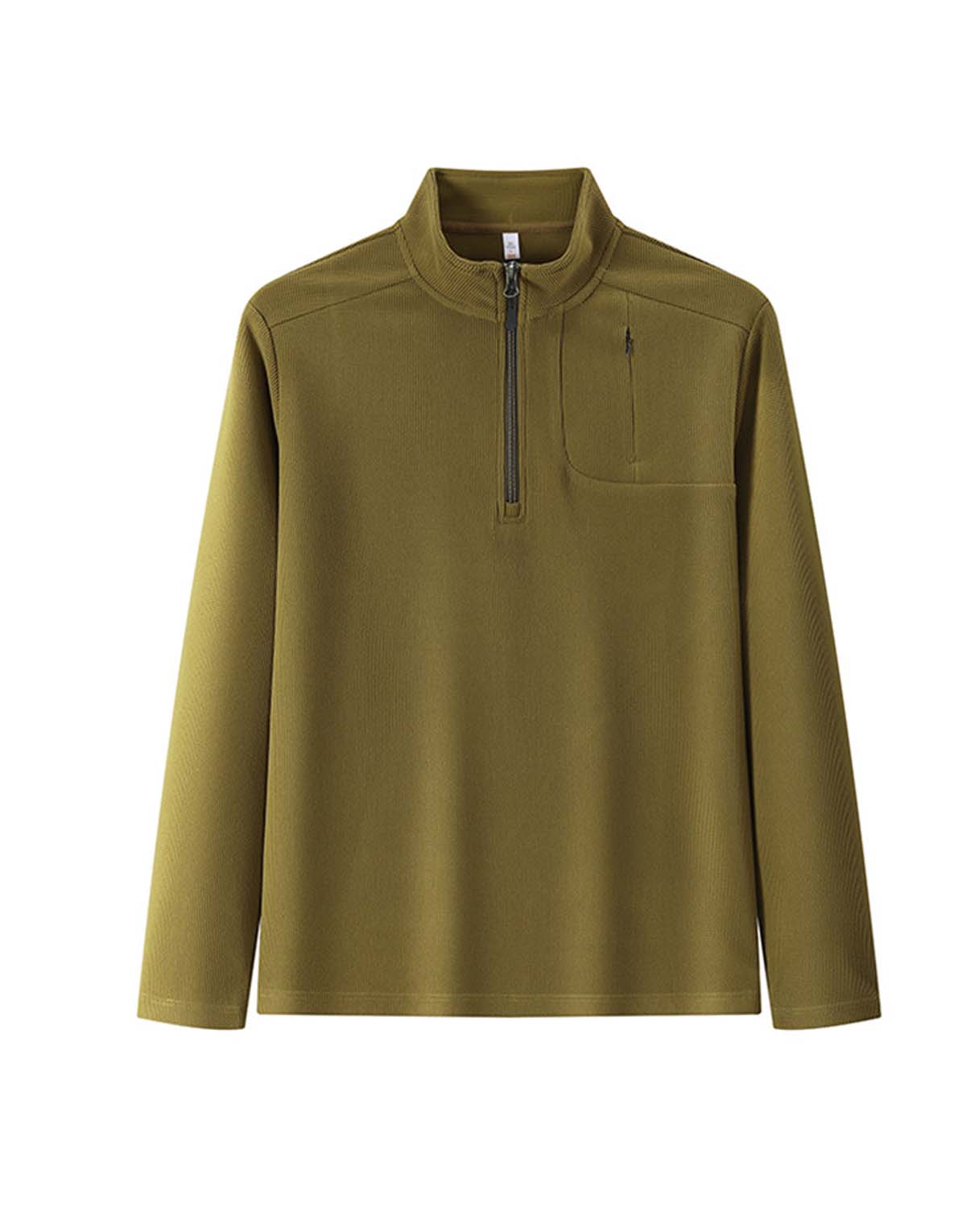 Stand Collar Zip-Up Long Sleeve T-Shirt-mt19-4